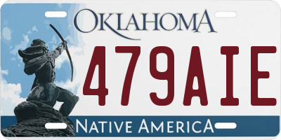 OK license plate 479AIE