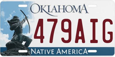 OK license plate 479AIG