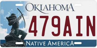 OK license plate 479AIN