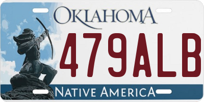 OK license plate 479ALB