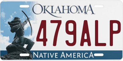 OK license plate 479ALP