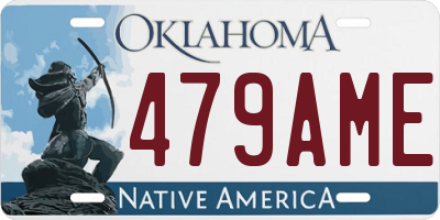 OK license plate 479AME