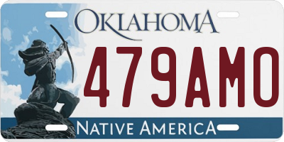 OK license plate 479AMO