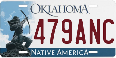 OK license plate 479ANC