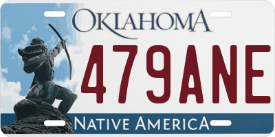 OK license plate 479ANE