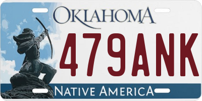 OK license plate 479ANK