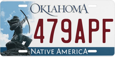 OK license plate 479APF