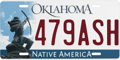 OK license plate 479ASH