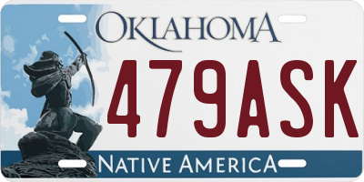 OK license plate 479ASK