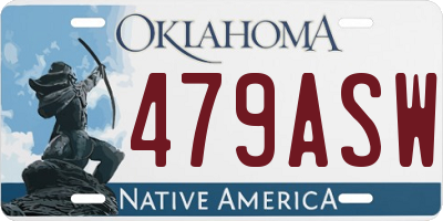 OK license plate 479ASW