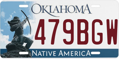 OK license plate 479BGW