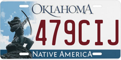 OK license plate 479CIJ