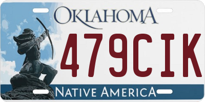 OK license plate 479CIK