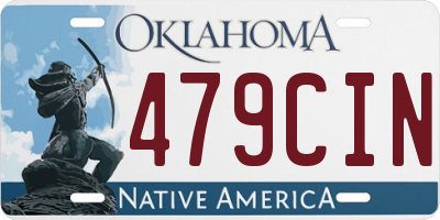 OK license plate 479CIN
