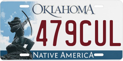OK license plate 479CUL