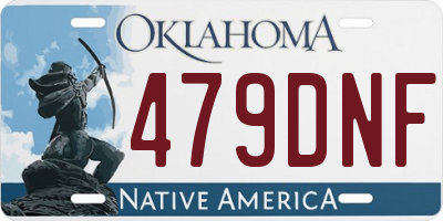 OK license plate 479DNF