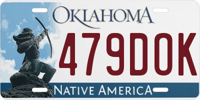OK license plate 479DOK