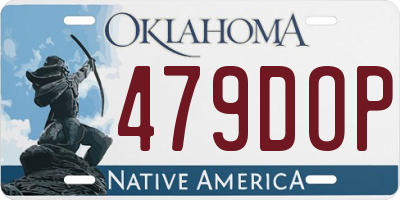 OK license plate 479DOP