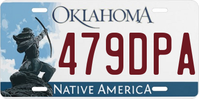 OK license plate 479DPA