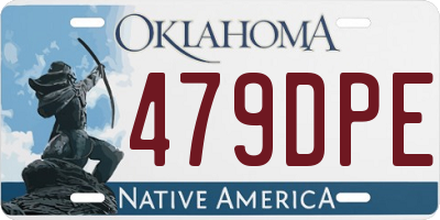 OK license plate 479DPE