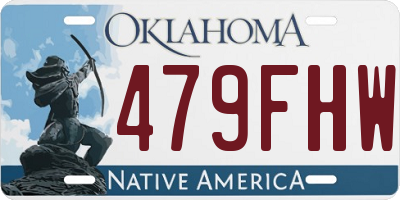 OK license plate 479FHW