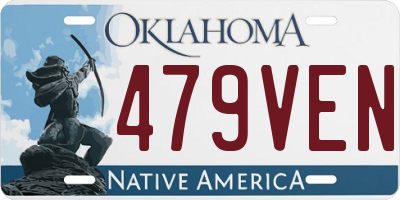 OK license plate 479VEN