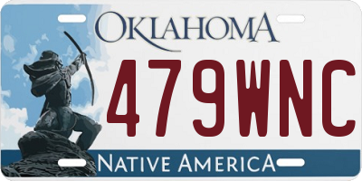 OK license plate 479WNC