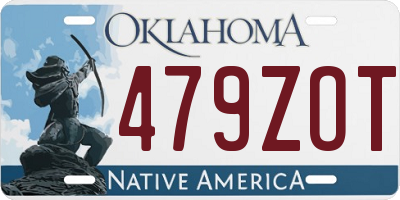OK license plate 479ZOT