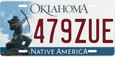 OK license plate 479ZUE