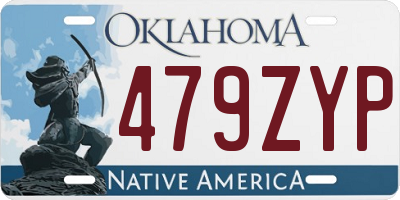 OK license plate 479ZYP