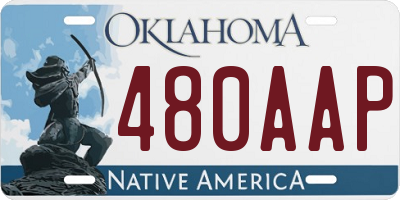 OK license plate 480AAP