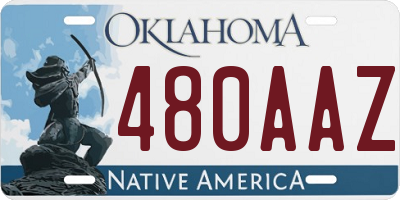 OK license plate 480AAZ