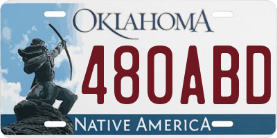 OK license plate 480ABD