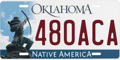 OK license plate 480ACA