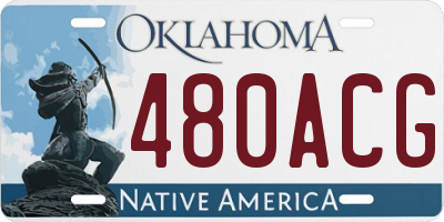 OK license plate 480ACG