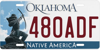 OK license plate 480ADF
