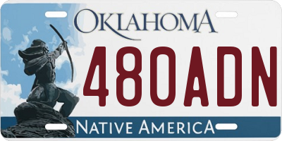 OK license plate 480ADN