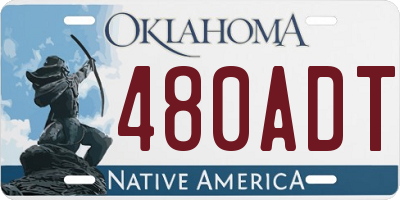 OK license plate 480ADT