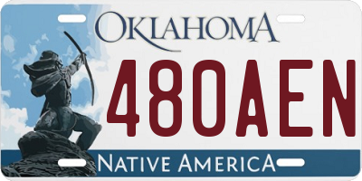 OK license plate 480AEN
