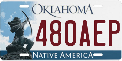 OK license plate 480AEP