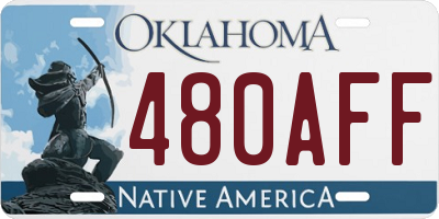 OK license plate 480AFF