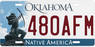OK license plate 480AFM