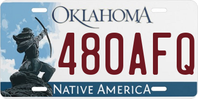 OK license plate 480AFQ