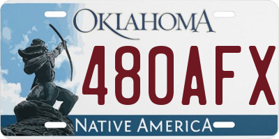 OK license plate 480AFX