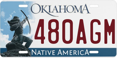 OK license plate 480AGM