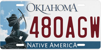 OK license plate 480AGW