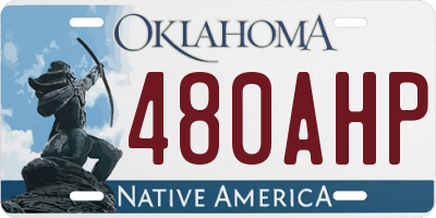 OK license plate 480AHP