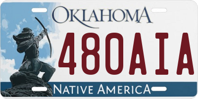 OK license plate 480AIA