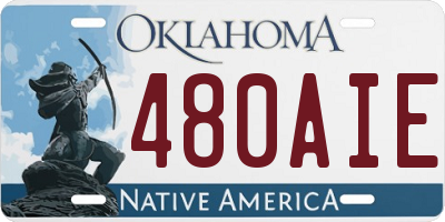 OK license plate 480AIE