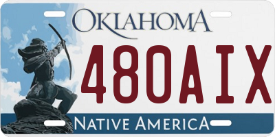 OK license plate 480AIX